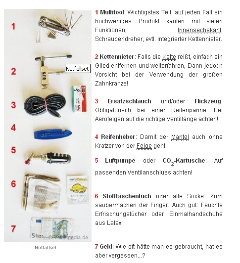 Was man auf Fahrradtouren mitnehmen sollte...